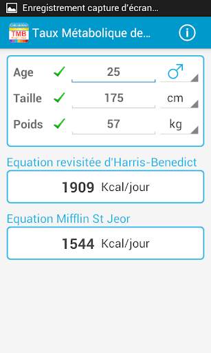 Taux métabolique de base (TMB) screenshot 1