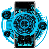 Neon Blue Tech Launcher icon