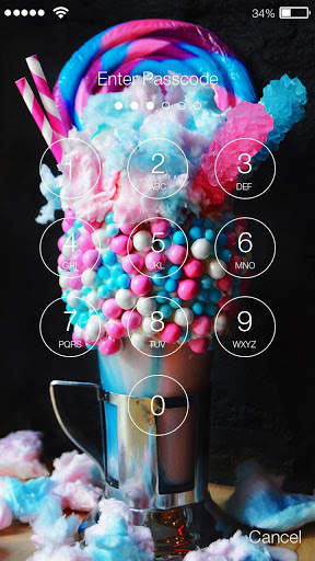 Rainbow Unicorn Drink With Marshmallow Screen Lock screenshot 2