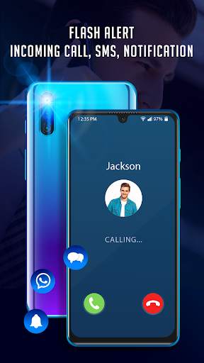 Flashlight on Call & Sms App screenshot 4