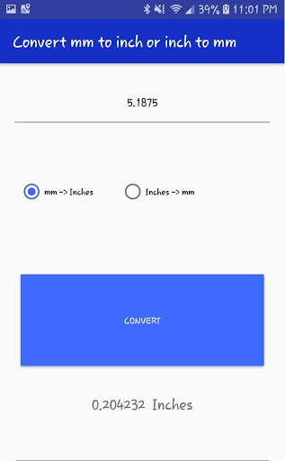 mm to Inch Converter screenshot 1
