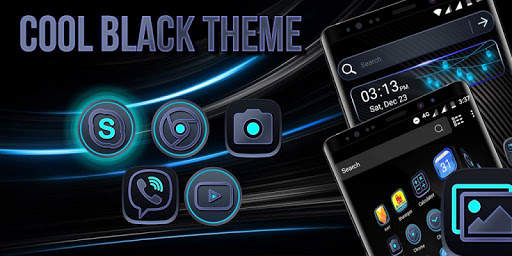 Cool Black Launcher Theme скриншот 2