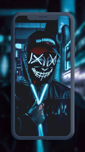 Neon Mask Wallpaper HD screenshot 7