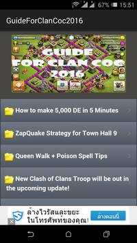 Guide For Clan Coc 2016 screenshot 1