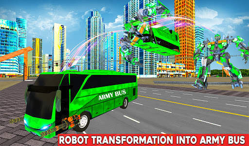 Army Bus Robot:Flying Car Game screenshot 7