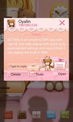 GO SMS PRO TEDDY THEME EX screenshot 4