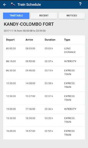 Sri Lanka Train Schedule screenshot 5
