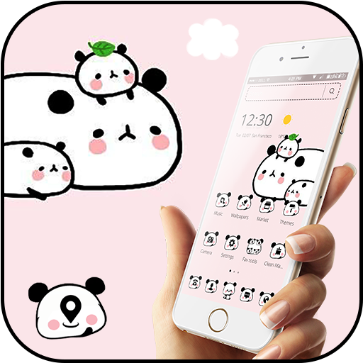 Cute Pink Cartoon Panda Baby Theme icon