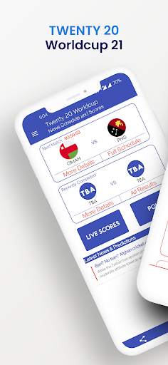 T20 Cricket Worldcup 2021 Schedule Live Score News screenshot 1
