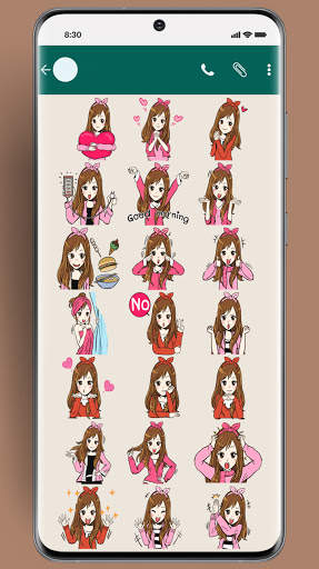 Cute and Funny Stickers Girl - WaStickerApps screenshot 5