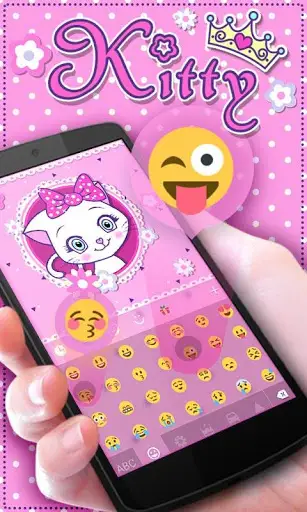 Kitty GO Keyboard Theme screenshot 2