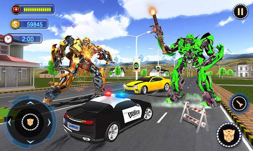 US Robot Car Transform - Police Robot Fighting screenshot 2