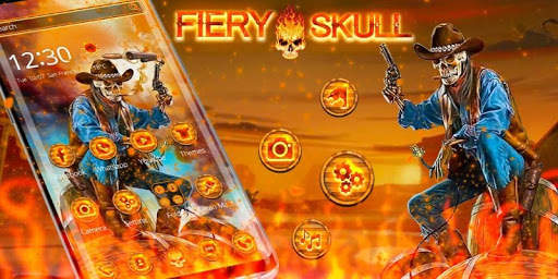 Fiery Western Skull Theme screenshot 4