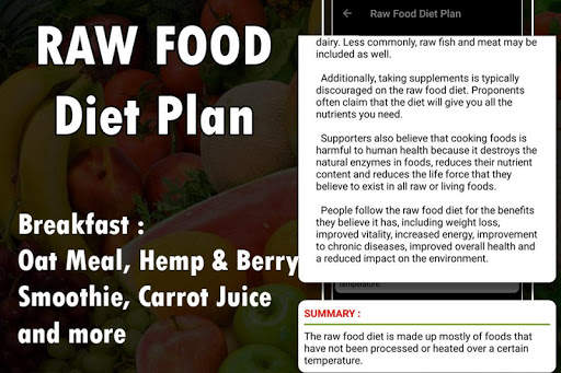 Raw Food Diet Plan 5 تصوير الشاشة