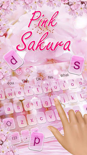 Pink Sakura Flower Keyboard Theme screenshot 2