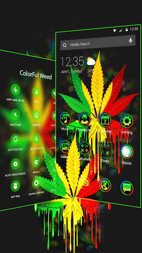 Neon Colorful Weed Smoke APUS Launcher Theme screenshot 4