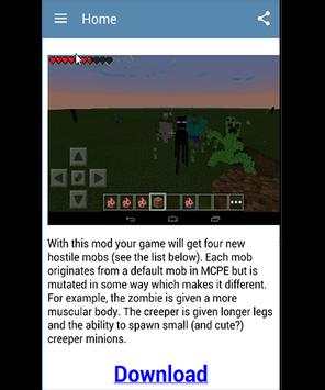 Mutant MODS For MCPE 3 تصوير الشاشة