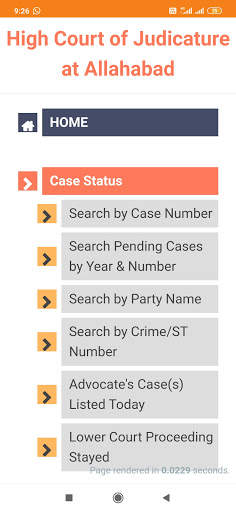 Court case status in India screenshot 4