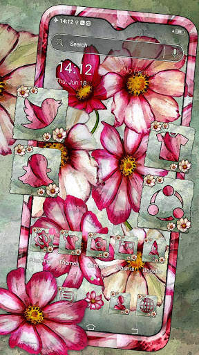 Flower Painting Theme Launcher screenshot 1
