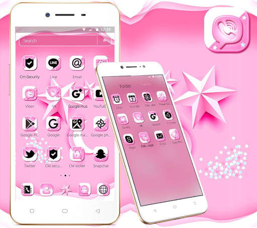 Pure Pink Star Moon Theme screenshot 2