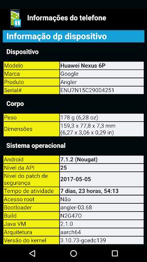 Informações do telefone  (Phone information) screenshot 1