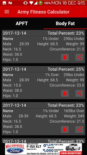 Army Fitness Calculator (ACFT/APFT) screenshot 4