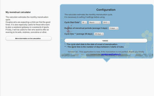 My menstrual calculator screenshot 2