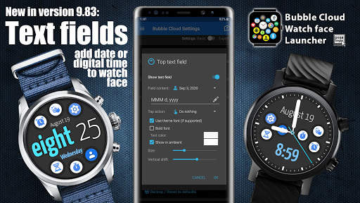 Bubble Cloud Tile Launcher Watch face (WearOS) screenshot 10