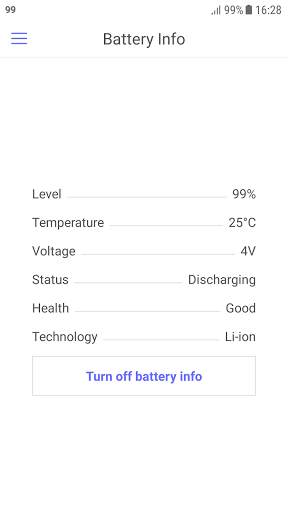 Show Battery Percentage & Info On Status Bar screenshot 1