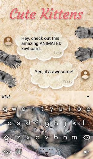Cute Kittens Animated Keyboard   Live Wallpaper screenshot 3