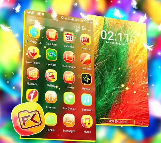 Yellow Feather Launcher Theme screenshot 4