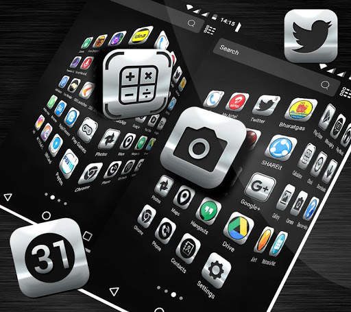 Crystal Silver Launcher Theme скриншот 4
