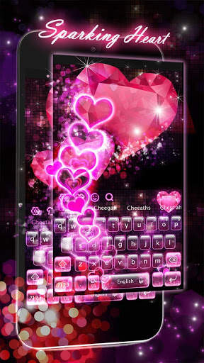 Sparkling Heart Keyboard Theme screenshot 1