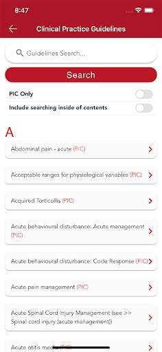 Clinical Guidelines screenshot 3