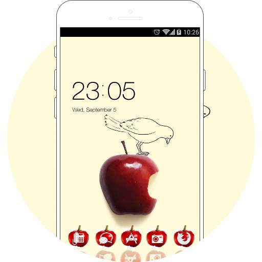 Theme for galaxy j2 ace with red apple screensaver 2.0.50