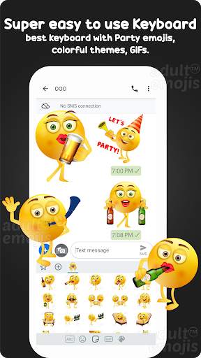Party Emoji Sticker Keyboard स्क्रीनशॉट 4