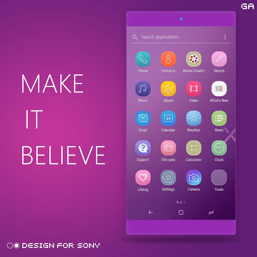 GALAXY XPERIA Theme | JUST PURPLE🎨Design For SONY screenshot 5