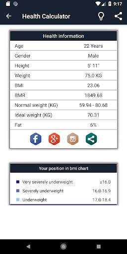 BMI Calculator - BMR Weight Health Calculator screenshot 4