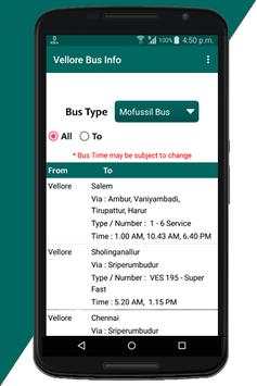 Vellore Bus Info screenshot 1