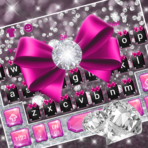 Pink Bow Diamond Premium Keyboard Theme icon