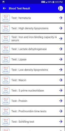 Blood Test Result screenshot 1