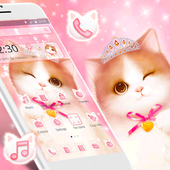 Cute Pink Fluffy Cat Theme icon
