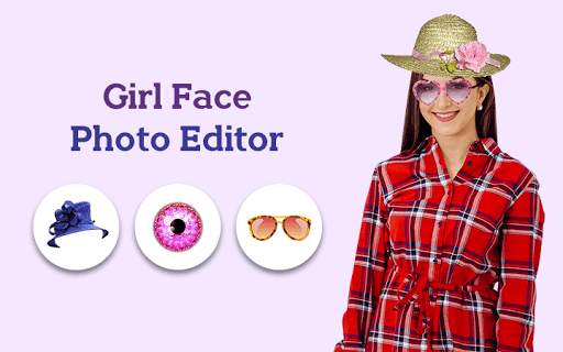 Girl Face Photo Editor - Cap, Eye, Glass 1 تصوير الشاشة