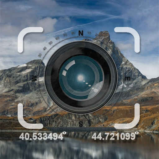GPS Coordinates. Photo Stamp Camera icon
