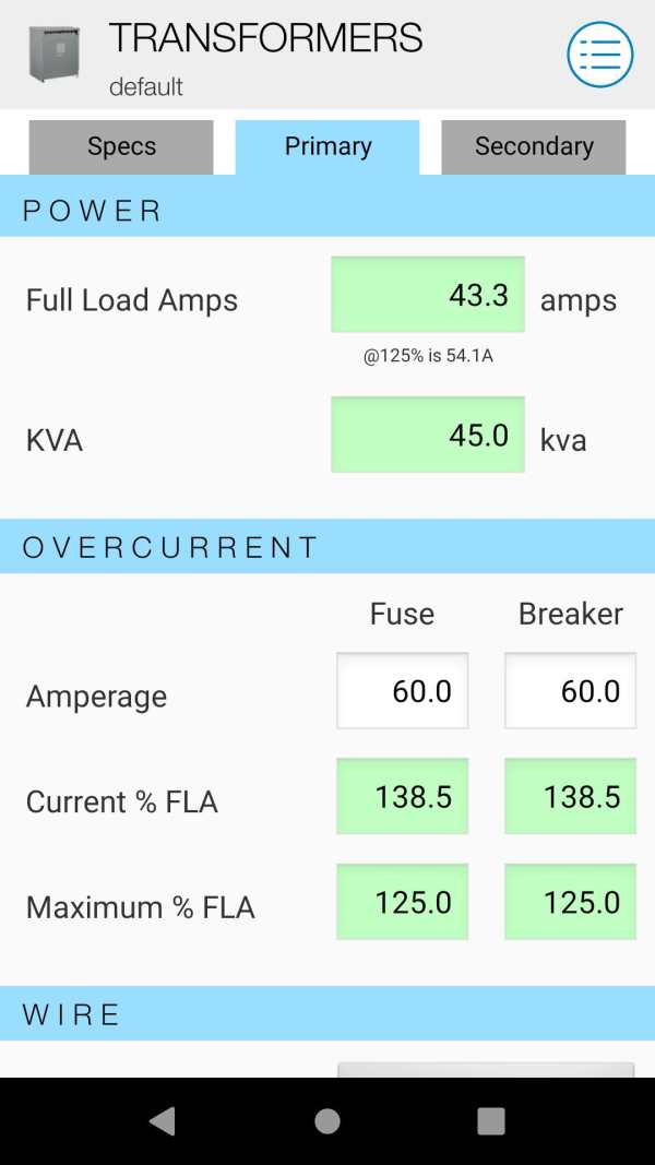 Electrical Calc USA Free screenshot 3