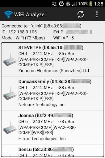 WiFi Analyzer screenshot 1