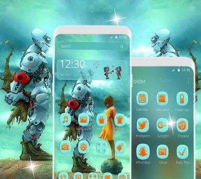 Robot Romantic Love Girl Theme screenshot 3