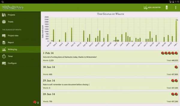 Writeometer screenshot 5