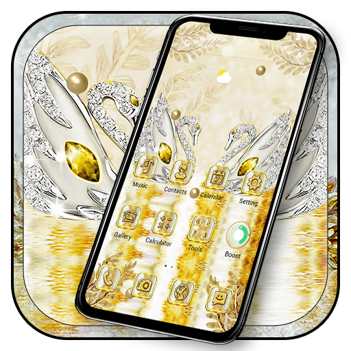 Golden Luxury Diamond Swan Theme icon