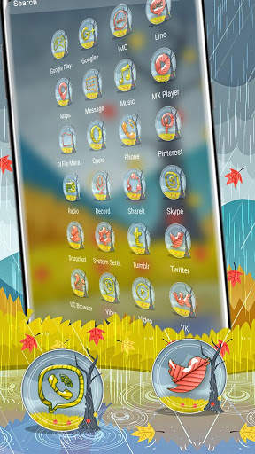 Autumn Rainy Theme Launcher स्क्रीनशॉट 2